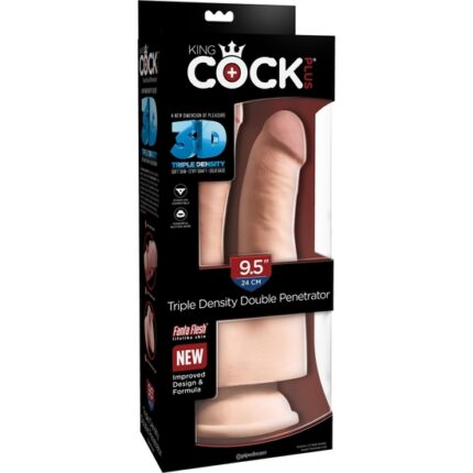 KING COCK - PENE REALÍSTICO DOBLE - TRIPLE DENSIDAD 24X8CM - 002