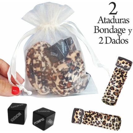 KIT BOLSA ORGANZA 2 ATADURAS LEOPARDO + 36 COMBINACIONES - 001
