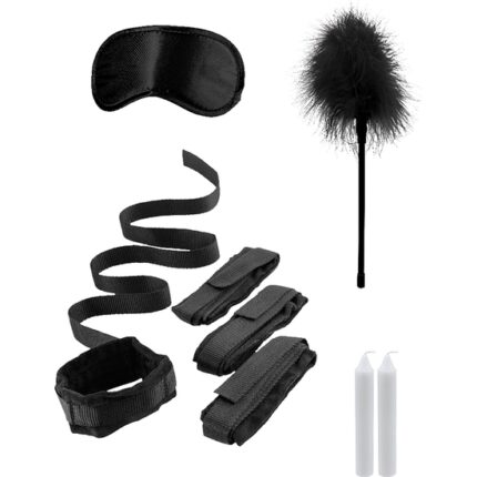 KIT BONDAGE RESTRICCIONES PARA LA CAMA - NEGRO - 002
