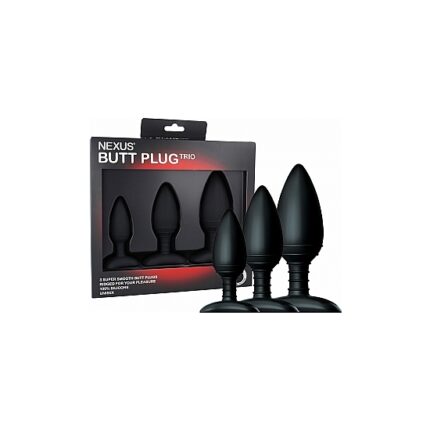 KIT DE 3 DILDOS DE SILICONA S M L NEGRO - 002