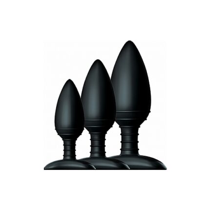 KIT DE 3 DILDOS DE SILICONA S M L NEGRO - 001