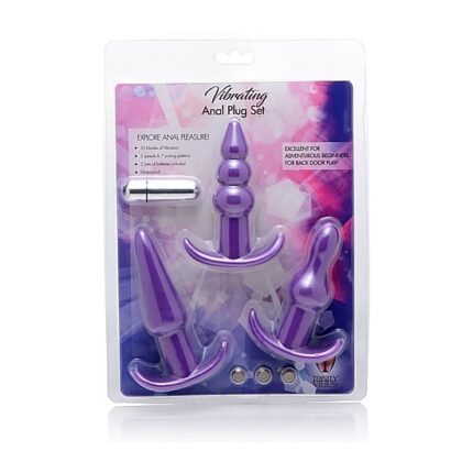 KIT DE 4PZS PLUG ANAL VIBRADOR - MORADO - 002
