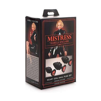 KIT DE PLUGS SILICONA CORAZÓN - NEGRO - 002