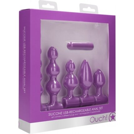 KIT DE SILICONA MORADO RECARGABLE USB - MORADO - 002