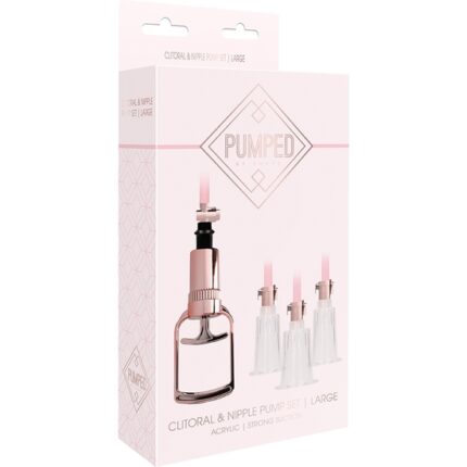 KIT DE SUCCIÓN PARA PECHOS Y CLÍTORIS GRANDE - ROSA - 002