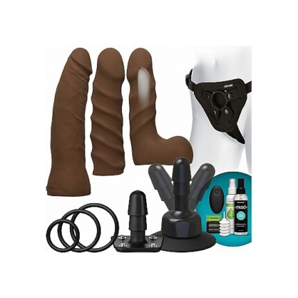 KIT DUAL DENSITY ULTRASKYN VIBRADOR PARA PRINCIPIANTES - CHOCOLATE - 001