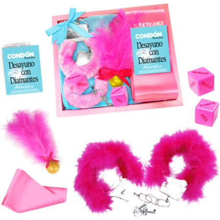 KIT ERÓTICO FANTASIA DESAYUNO CON DIAMANTES MAGENTA - 001
