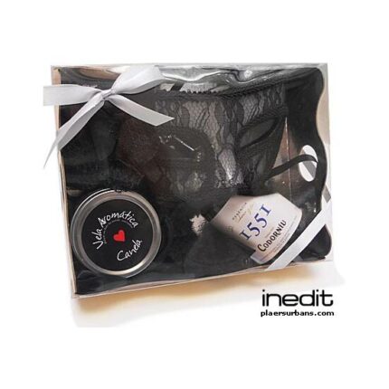 KIT ERÓTICO MÁSCARA VENECIANA CON CAVA - NEGRO - 002
