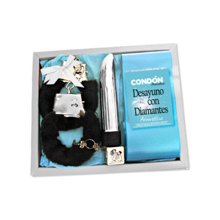 KIT EROTICO VIBRADOR DESAYUNO CON DIAMANTES - NEGRO - 001