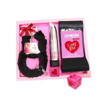 KIT ERÓTICO VIBRADOR I LOVE YOU (NEGRO) DADO LOVERS - 001