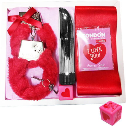 KIT ERÓTICO VIBRADOR I LOVE YOU - ROJO - 001