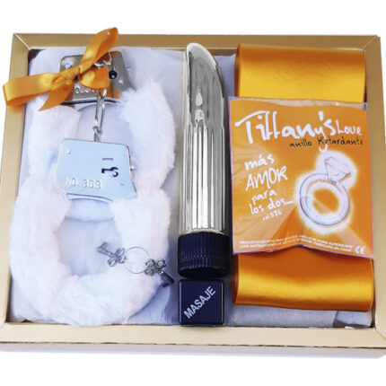 KIT ERÓTICO VIBRADOR Y ANILLO TIFFANYS SILICONA - COLORES SURTIDOS - 001