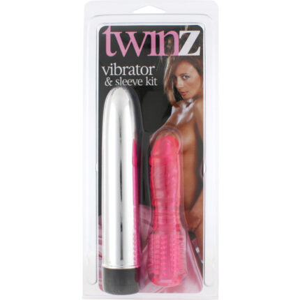 KIT VIBRADOR CON FUNDA - ROSA - 002