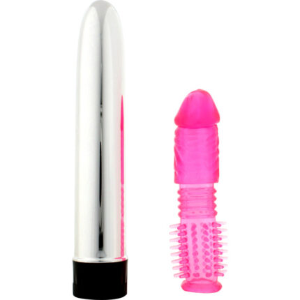 KIT VIBRADOR CON FUNDA - ROSA - 001