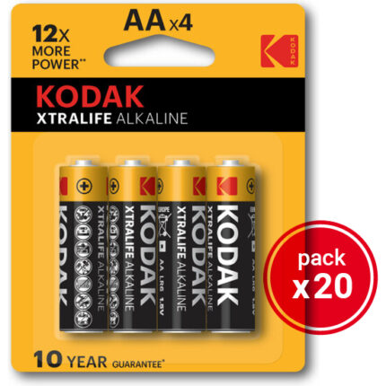 KODAK XTRALIFE ALKALINE AA - 20 PACKS DE 4UDS - 001