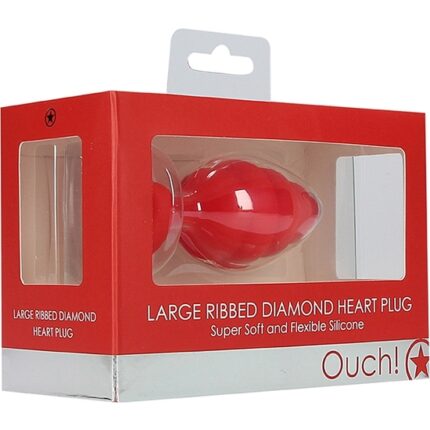 LARGO RIBBED DIAMOND HEART PLUG - ROJO - 002