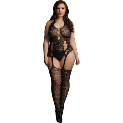 LE DESIR BODY DE TIRANTES CON CORTE OPACO - NEGRO - 001