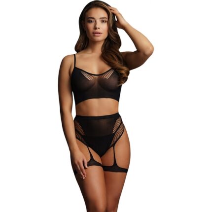 LE DESIR CONJUNTO DE SUJETADOR DE DOS PIEZAS - NEGRO - 001