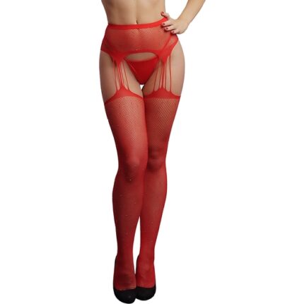 LE DÉSIR - PANTY DIAMANTES DE IMITACIÓN CON TIRANTES- ROJO - 001