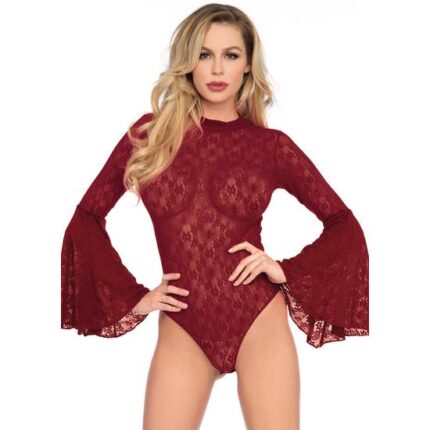 LEG AVENUE BODY DE ENCAJE CON MANGAS CAMPANA ROJO - 001