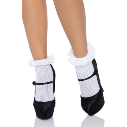 LEG AVENUE CALCETINES TOBILLEROS DE CROCHET ZIGZAG - 002