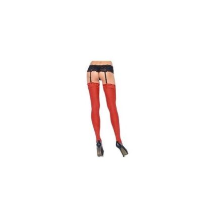 LEG AVENUE MEDIAS CON COSTURA Y ENCAJE EN LA PARTE SUPERIOR ROJO - 001