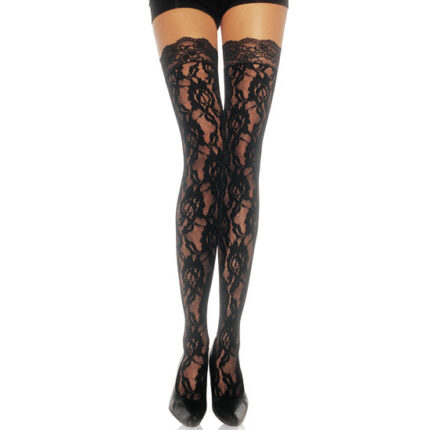 LEG AVENUE MEDIAS DE ENCAJE FLORAL - 001