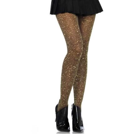 LEG AVENUE MEDIAS DE LUREX TRANSPARENTES NEGRO/ORO - 001