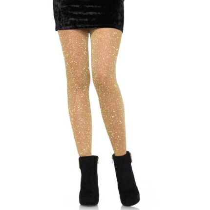 LEG AVENUE MEDIAS DE LUREX TRANSPARENTES ORO - 001