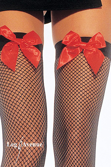 LEG AVENUE MEDIAS DE RED CON LAZO ROJO - 002