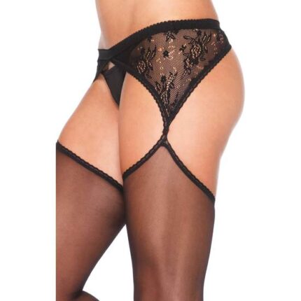 LEG AVENUE MEDIAS NEGRAS CON LIGUERO - 002