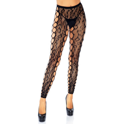 LEG AVENUE MEDIAS SIN PIES DE ENCAJE LEOPARDO - 001