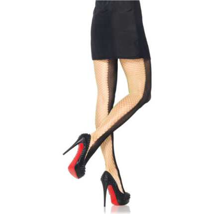 LEG AVENUE PANTIES DE RED INDUSTRIAL DOBLE TONO AMARILLO Y NEGRO - 001