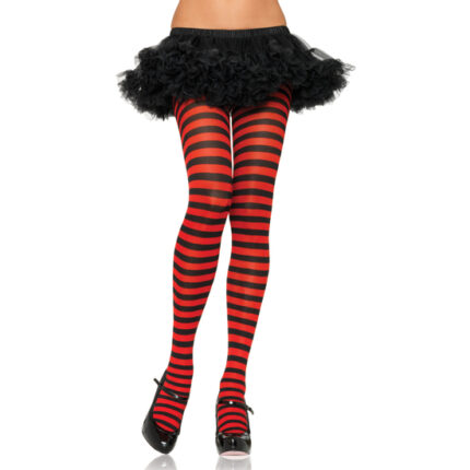 LEG AVENUE PANTYS A RAYAS NEGRAS Y ROJAS - 001