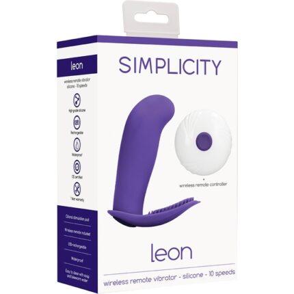 LEON VIBRADOR SILICONA CONTROL REMOTO - MORADO - 002
