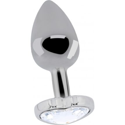 LOVE PLUG DE CORAZON Y DIAMANTE 6.35 CM PLATA - 001