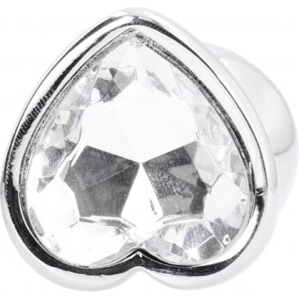 LOVE PLUG DE CORAZON Y DIAMANTE 8 CM PLATA - 002