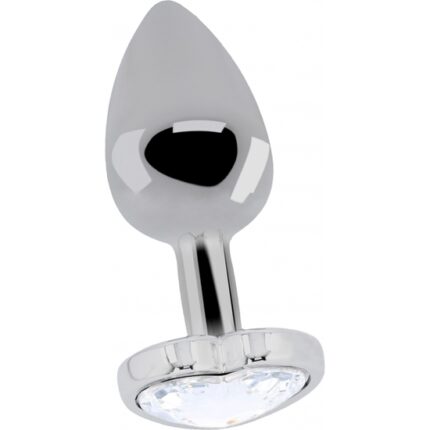 LOVE PLUG DE CORAZON Y DIAMANTE 8 CM PLATA - 001