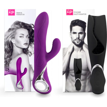 LOVERSPREMIUM - CONJUNTO DE PAREJAS VENUS Y VULCAN MORADO Y NEGRO - 002