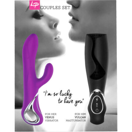 LOVERSPREMIUM - CONJUNTO DE PAREJAS VENUS Y VULCAN MORADO Y NEGRO - 001