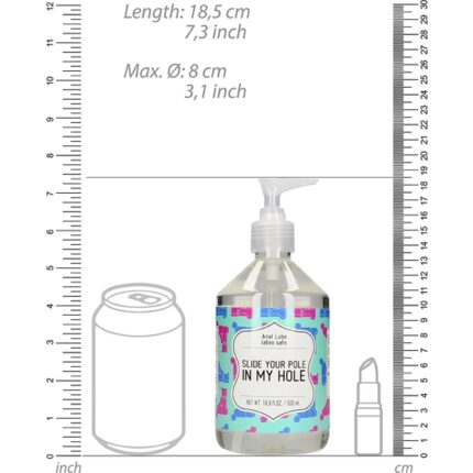 LUBRICANTE ANAL - SLIDE YOUR POLE IN MY HOLE - 500 ML - 002