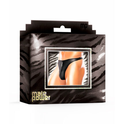 MALE POWER TANGA CREMALLERA NEGRO - 002