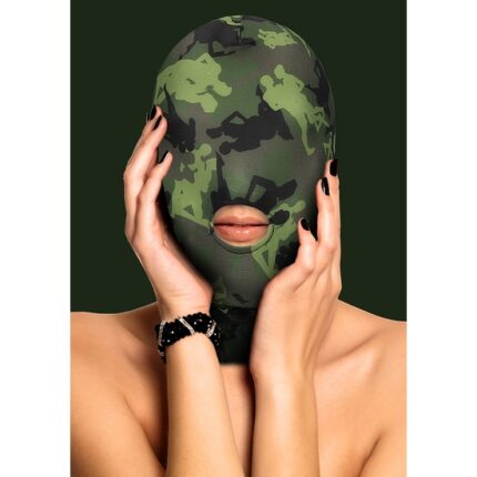 MÁSCARA CON APERTURA DE BOCA - TEMA DEL MILITAR - VERDE - 001