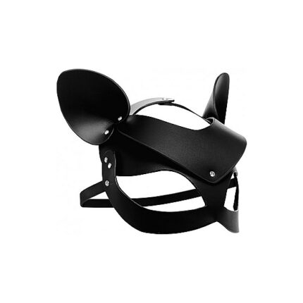 MÁSCARA DE CUERO CON FORMA DE GATO - NEGRO - 001