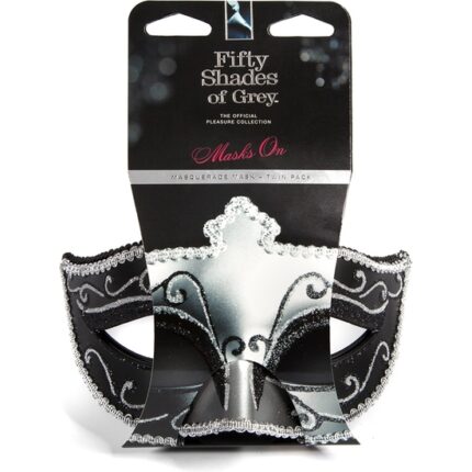 MASKS ON MASQUERADE PACK DE 2 UDS - NEGRO/PLATA - 002