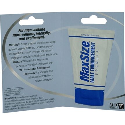 MAXSIZE CREAM CREMA POTENCIADORA MASCULINA 4ML - 001