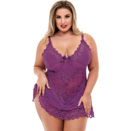 MINI LACE CHEMISE - PICARDIAS MORADO - 001