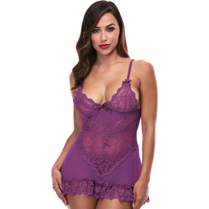 MINI LACE CHEMISE - PICARDIAS MORADO - 001