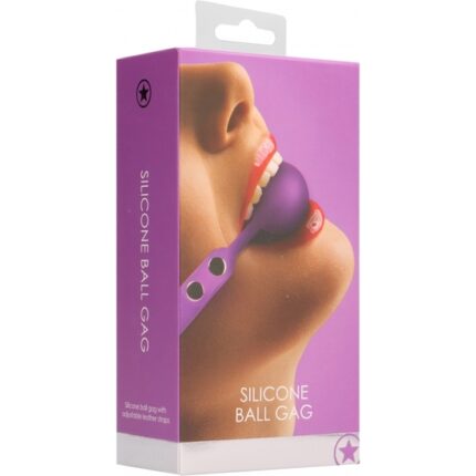 MORDAZA DE SILICONA CON BOLA - MORADO - 002