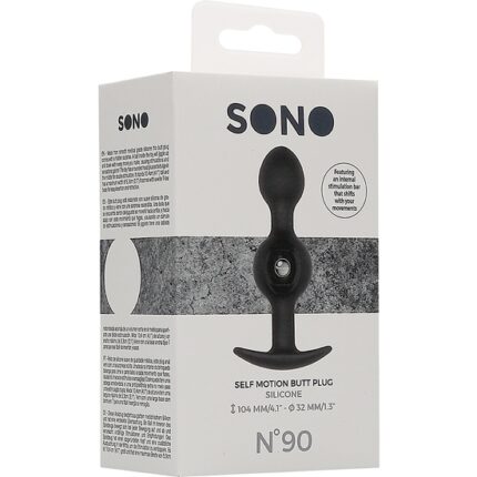 N0. 90 - PLUG DOBLE CON BOLA - NEGRO - 002